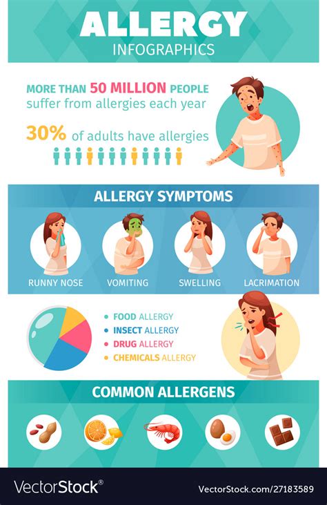 Allergy Infographic Set Royalty Free Vector Image