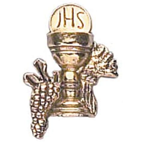 First Communion Lapel Pin With Enameled Chalice St Patricks Guild
