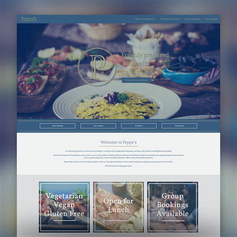 Peppes Italian Restaurant Malvern Website And Graphic Design