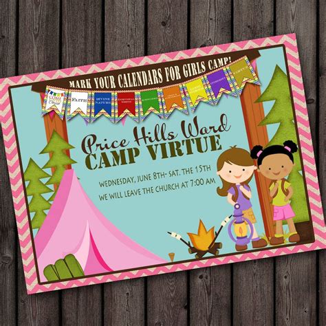 Girls Camp Invitation Camping Invitation Camp By Amyssimpledesigns
