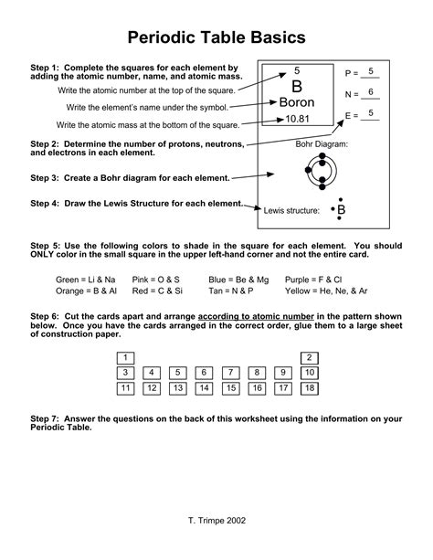 There are 44 to memorize on the sheet. Periodic Table Basics Worksheet Answers Key - Periodic ...