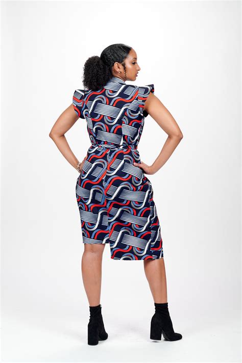 Temi African Print Wrap Dress Ray Darten