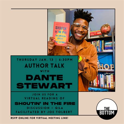 author talk with dante stewart the bottom