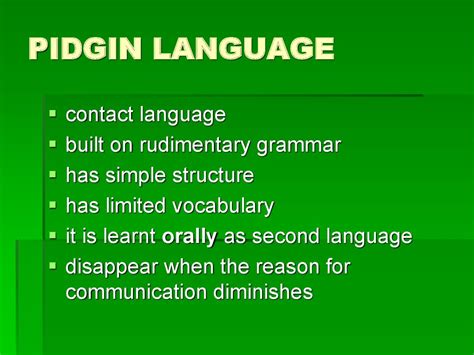 Pidgin And Creole Languages Online Presentation