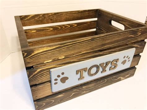 Rustic Wooden Dog Toy Box Toy Box Pet Toy Box Dog Toys Dog Etsy