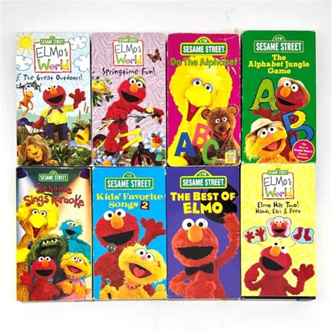 Lot Of 8 Sesame Street And Elmo Vhs Karaoke Alphabet Elmos World 1995