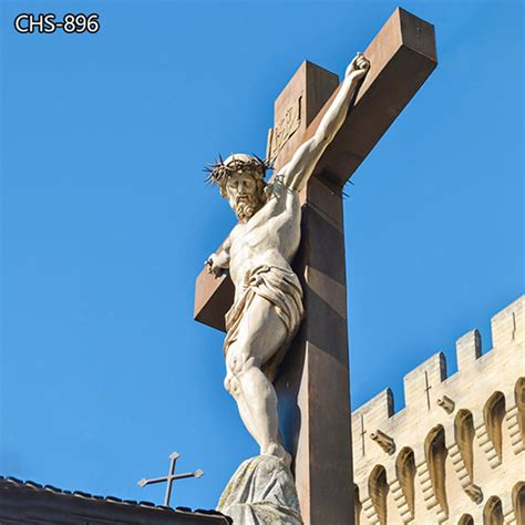 Easter Natural Marble Jesus On Cross Sculpture For Church Youfine Sculpture