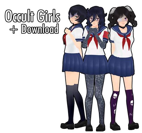 Mmd X Yandere Simulator Occult Club Girls Dl By Rainiemomoi On