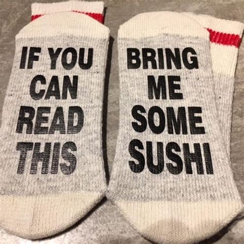 If You Can Read This Bring Me Some Sushi Word Socks Etsy Canada