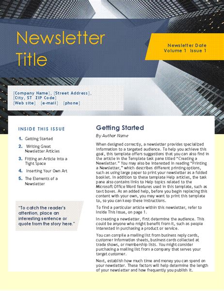 Business Newsletter 4 Pages