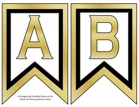 Free Printable Banner Letters Black And Gold
