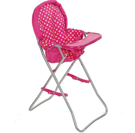 Fash N Kolor Baby Doll High Chair Fits 18 Inch Baby Dolls Pink Color