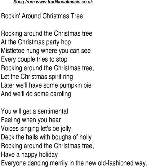 Rocking Around The Christmas Tree Christmas Trees Song Christmas Carols Lyrics Christmas Sheet