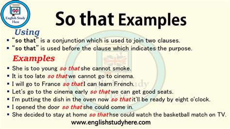 So that Examples - English Study Here