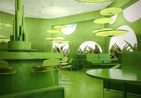 Фото — Green — Interior Design Green Cafe Cafe Concept Cafe