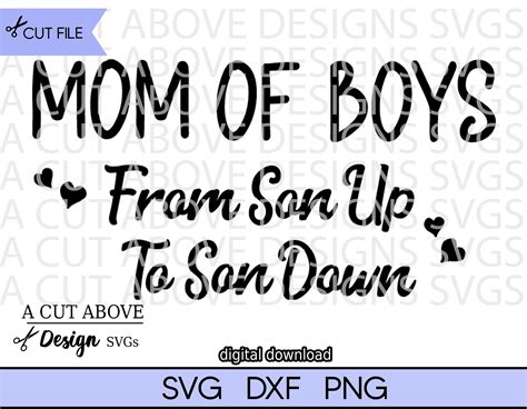 Mom Of Boys From Son Up To Son Down Svg Mom Svg Parenthood Etsy