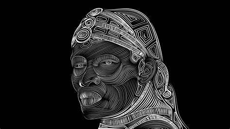 1920x1080 Line Vector Art Face Drawing 1080P Laptop Full HD Wallpaper