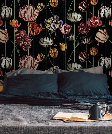 Tulipa Large Scale Floral Wallpaper Bold Floral Wallpaper Bedroom