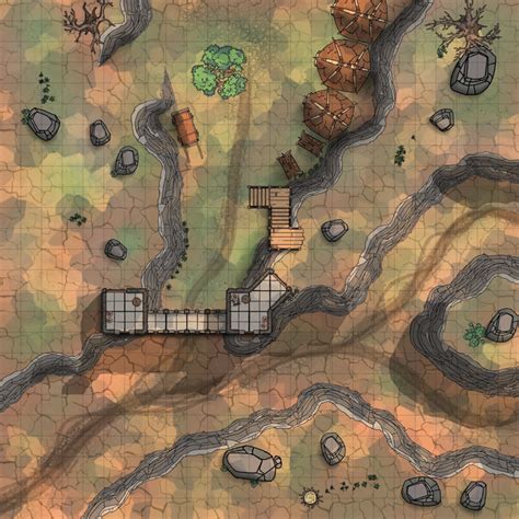 25x25 Badlands Outpost Fantasy World Map Fantasy Map Tabletop Rpg