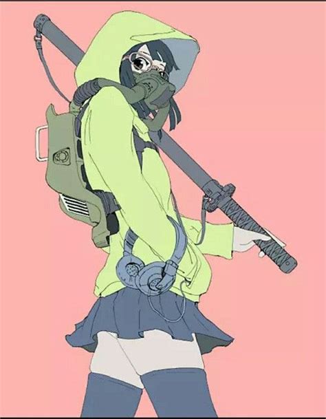 Anime Gas Mask And Girl Imageの画像 Cyberpunk Art Anime Gas Mask
