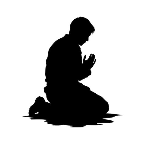 Premium Vector Praying Silhouette Vector Illustration