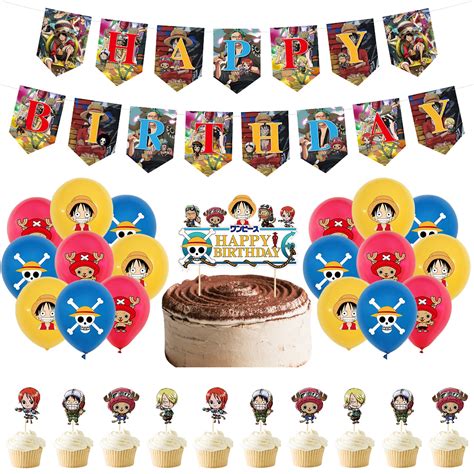 Buy Birthday Party Decoration One Piece Balloons One Piece Cake Toppers