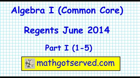 June 2021 V202 Algebra 1 Regents Released Algebra 1 Regents 2021