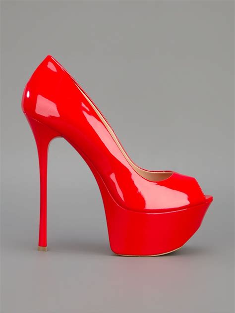 a red high heel is always a good choice gianmarco lorenzi patent platform stiletto pumps ♥ ♡