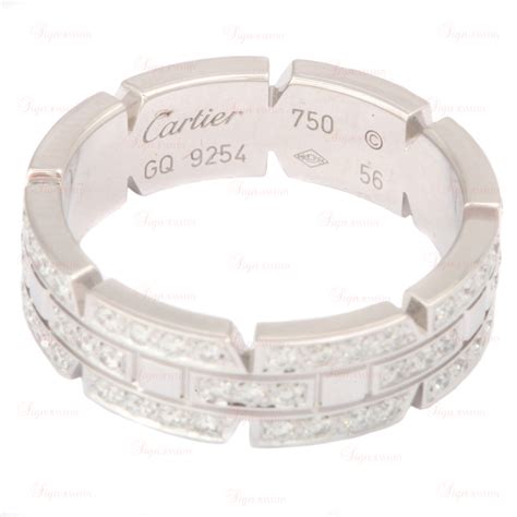 Cartier Tank Francaise 18k White Gold Diamond Band Ring Mtsj
