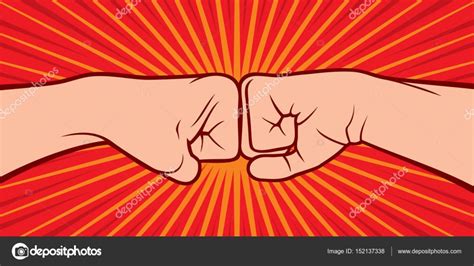 Two Fists Punching Each Other Vector Illustration — Stock Vector