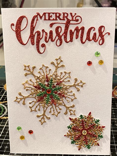 Simple Glitter On Glitter Christmas Card Glitter Christmas Christmas