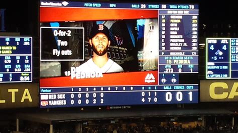 With your card ready in one hand and a hot dog slathered with mustard in the other, you're ready to score the game. Logo mishap on scoreboard at Yankee Stadium last night ...