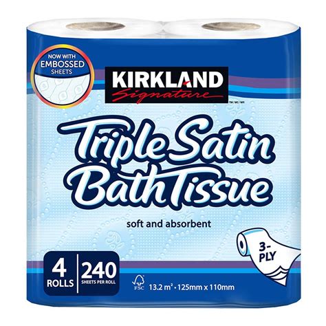 Kirkland Signature Soft And Absorbent Triple Satin Premium Bath Toilet