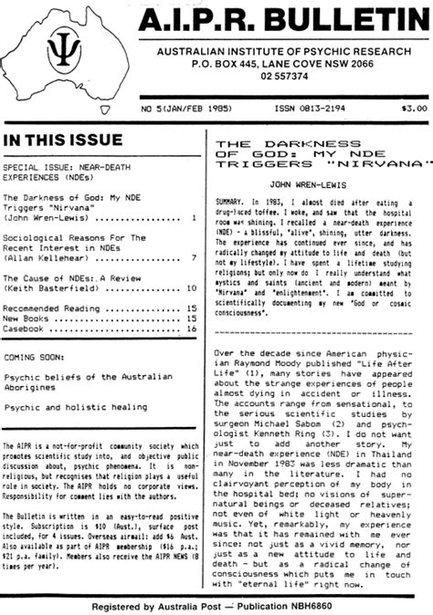 Aipr Bulletin No 5 February 1985 The Australian Institute Of