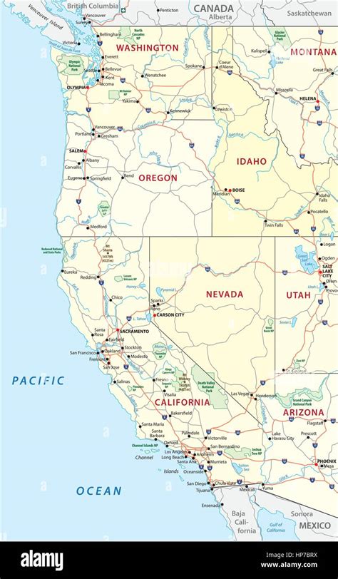 West Coast Usa Map Stock Photos And West Coast Usa Map Stock Images Alamy