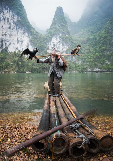 Cormorant Fisherman By The Li River Ii China Photography Earth