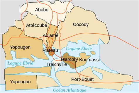 Abidjan Plan Des Communes Carte