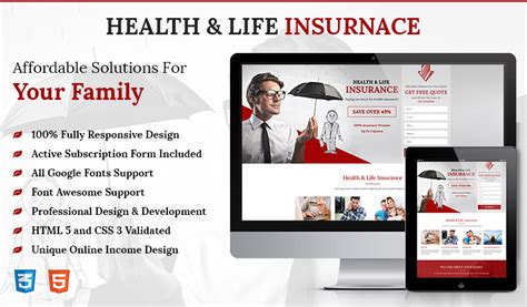 What is incredible about the internet is how leads will find you when you provide answers to their problems and then publish this. Lead Gen HTML5 Health&Life Insurance Landing Page Design Templates For Converting Visitors Into ...