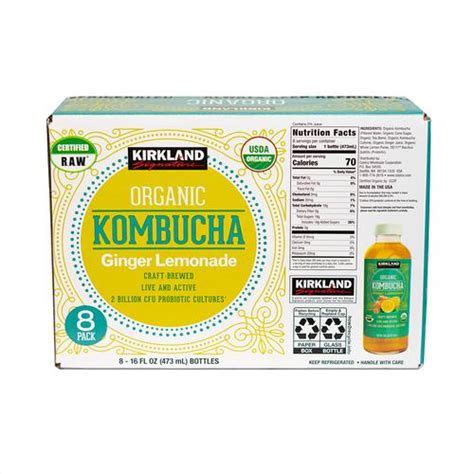 Kirkland Signature Organic Ginger Lemonade Kombucha 8 Units 453 G