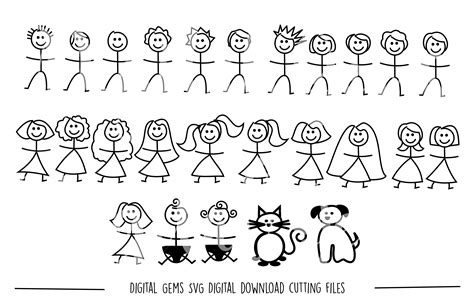 Stick Figure People Svg Dxf Eps Png Files