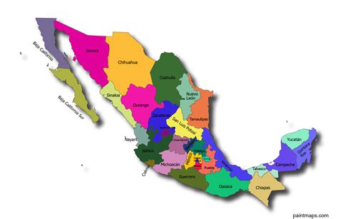 Total 42 Imagen El Mapa De México Con Nombres