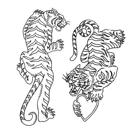 Tiger Tattoo Flash Design Sketch Tiger Tattoo Japanese Tiger Tattoo