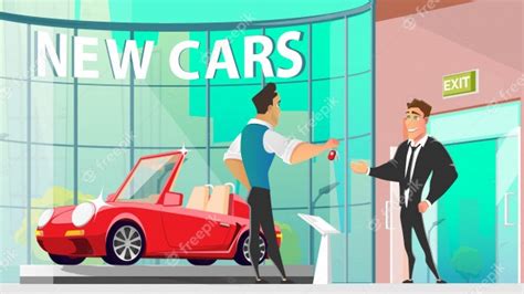 Premium Vector Buying Car In Auto Dealer Center Cartoon