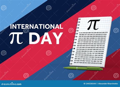 International Pi Day Concept Notepad Squared Paper Sheet With Pi Symbol Green Pen And