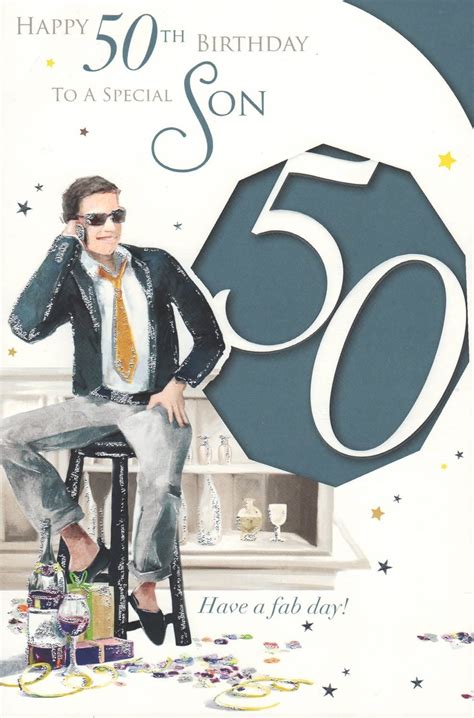 Son 50th Birthday Card Happy 50th Birthday To A Special Son Amazon