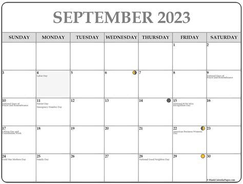 September 2023 Calendar Full Moon Get Calendar 2023 Update Pelajaran