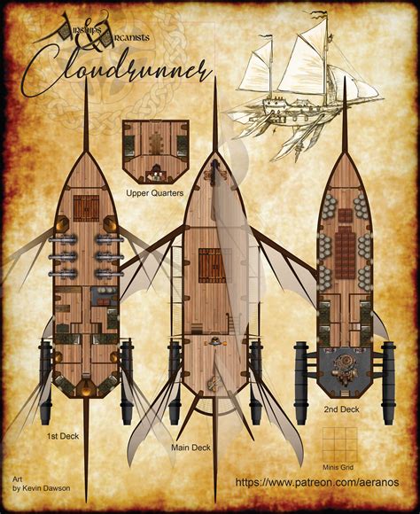 Airship Deorian Cloudrunner Steampunk Airship Dungeons And Dragons