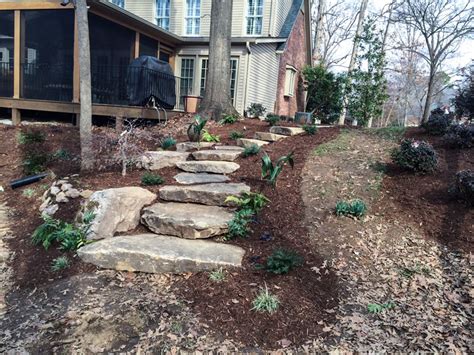 I'll add some pics in the comments section showing how this area has matured. Sloped Yard Ideas for Landscaping Your Charlotte Area ...
