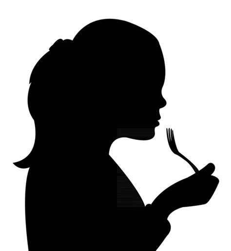 Hungry Girl Eating Silhouette Vector — Stock Vector © Drart 46604341