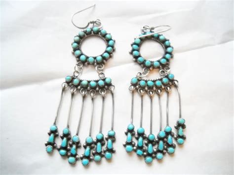 Native American Turquoise Chandelier Earrings Reserved For Falling In